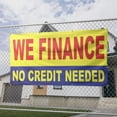 thumbnail image 2 of We Finance No Credit Needed Banner 13 oz Heavy Duty Vinyl Easy Payments Sign We Finance Vinyl Banner Outdoor/Indoor Multiple Sizes & Colors Single-Sided with Metal Grommets (2x5 ft, Ye & Re & Bl), 2 of 6