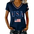 thumbnail image 2 of Women's Short Sleeve T-shirt Women'S 250Th Anniversary Print V Neck T Shirt 250Th Anniversary Tshirt Patriotic Tee Womens Tops, 2 of 4