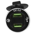 thumbnail image 4 of USB  Socket, 12V-24V Motorcycle USB Port Power  Socket With LED Display EU Plug, 4 of 8