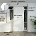 thumbnail image 4 of JUBEST Bypass Sliding Door Hardware 60", Aluminum Bypass Wardrobe Closet Door Hardware Set with Finger Pull Included, Smoothly and Quietly, for 2 Door System, Easy to Install, 4 of 7