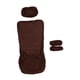 thumbnail image 2 of Fundas elásticas de poliéster para sillas de oficina, universales, con reposacabezas Marrón oscuro, 2 of 9