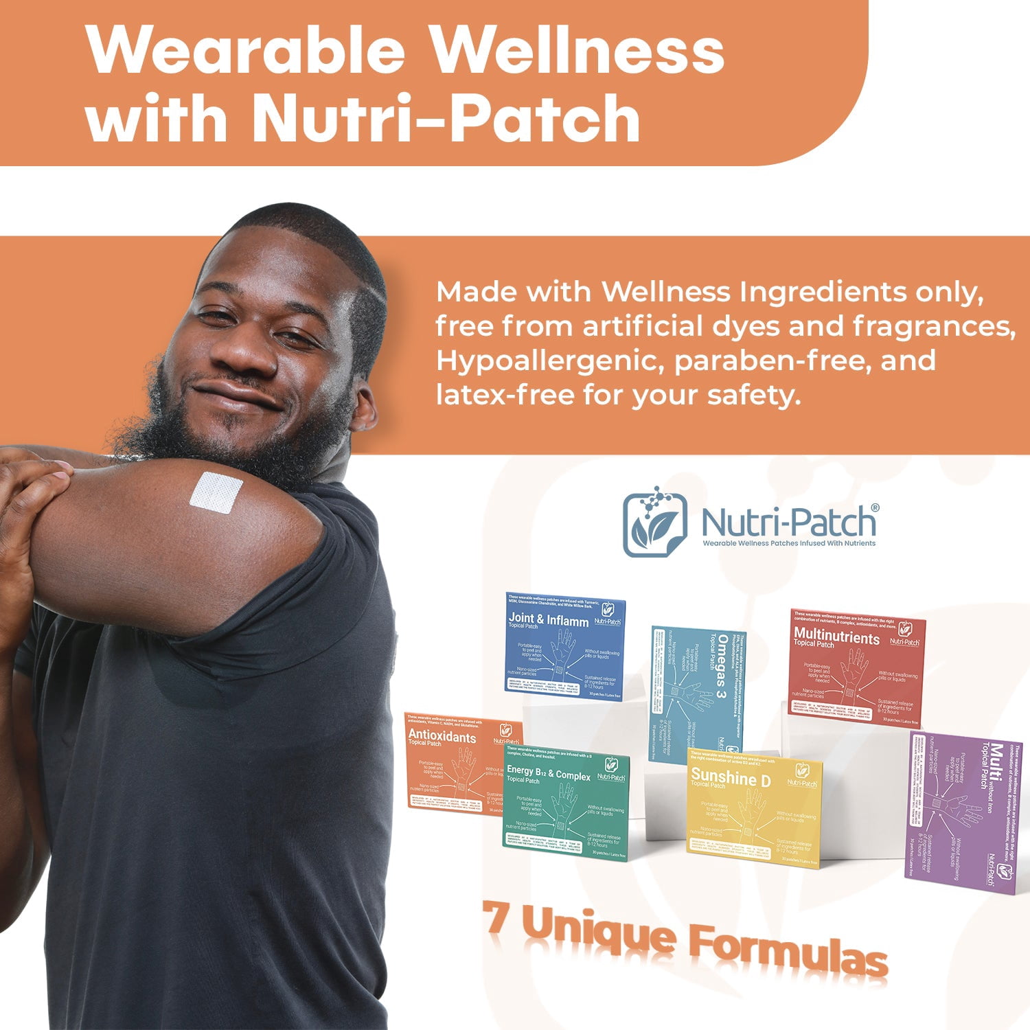 NUTRI-PATCH Antioxidants Skin Patches with Glutathione, Coenzyme Q10, NADH and Vitamins C - Sustained Release (30 Ct)