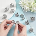 thumbnail image 4 of 10Pcs 5 Styles Cage Charms Brass Locket Charms Stone Holder Necklace Silver Hollow Spiral Bead Cages Round Chime Ball Charms for Jewelry Making Charms Women Adults DIY Necklaces Crafts, 4 of 9