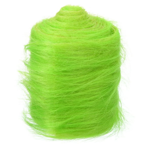 Uxcell Plush Faux Fur Fabric Precut Strips, 59" x 4" Fluffy Faux Fur Ribbon, Green