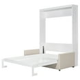 thumbnail image 5 of Harper & Bright Designs Queen Size Murphy Bed, Wooden Queen Murphy Bed with Cushion, Wall Bed with Sofa for Home Office or Small Room, White, 5 of 16