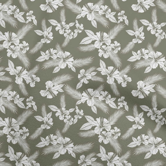 oneOone Cotton Silk Dusty Green Fabric Tropical Craft Projects Decor Fabric Printed By The Yard 42 Inch Wide
