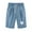 Light Blue, variant on Solid Straight Leg Bermuda Shorts for Women Knee Length Cotton Elastic Waist Casual Heart Printed Loungewear Short with Pockets