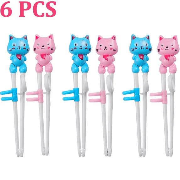 6 PCS Kid Chopsticks, Learning Helper Practice Chopsticks for Kids, Training Chopsticks Gift with Animals for Beginners Toddler