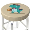 thumbnail image 3 of Balery Cool Dino Playing Skateboard Fundas de asiento para taburete de bar redondo de tela de terciopelo ajustables que protegen de arañazos y manchas para sillas de 14 a 17 pulgadas.-14 inch, 3 of 7