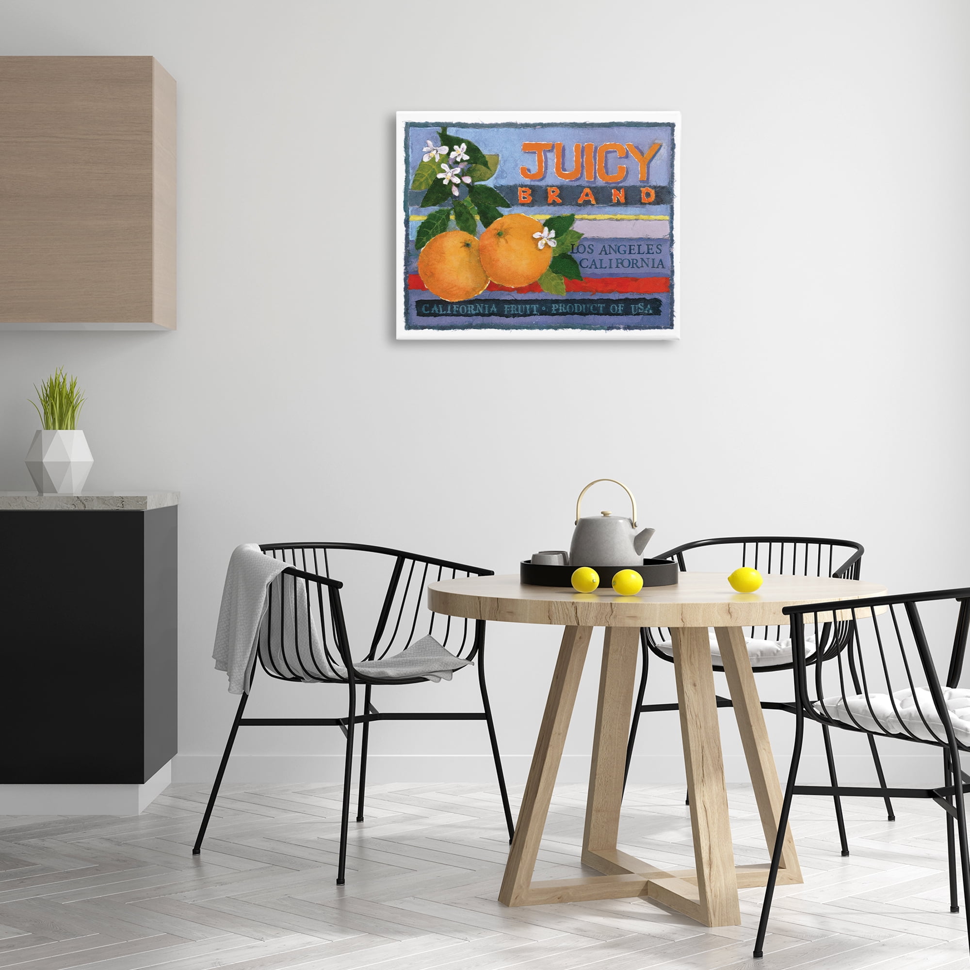 Stupell Industries Juicy Brand Oranges Food & Beverage Painting Gallery Wrapped Canvas Art Print Wall Art, 30 x 24