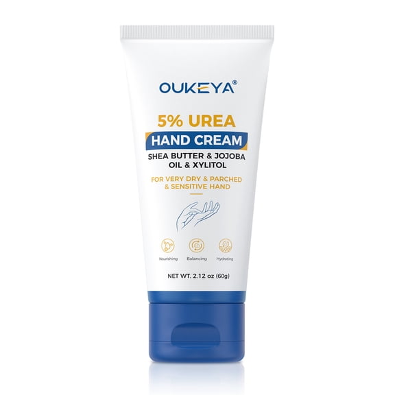 OUKEYA Daily Therapy Hydrating 5% Urea Hand Cream for Very Dry Skin, Shea Scent, 2.12 oz
