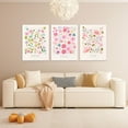thumbnail image 5 of Flower Market Wall Art Prints Framed Set of 3 Colorful Flower Poster Floral Aesthetic Artwork Pictures Danish Pastel Abstract Canvas Painting Minimalist Decor for Living Room Bedroom 12x16in, 5 of 7