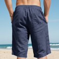 thumbnail image 5 of Inglocry Bermuda Linen Shorts for Men Casual Loose Fit Knee Length Elastic Waist Drawstring Lightweight Vacation Summer Beach Shorts with Pockets 2026 Navy XL, 5 of 10