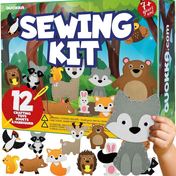 Quokka Sewing Kits for Kids 8-12 - Art Craft Kits for Girls 5-7 - 12 Childrens DIY Wild Animals