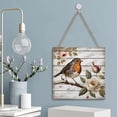 thumbnail image 5 of Zomyto 12x12 In Square Hanging Wood Sign Robin Theme Wall Art, 5 of 8