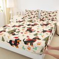 thumbnail image 3 of Castle Fairy Kids Children Kawaii Dachshund Dog 4 Pieces Queen Sheet Sets,Xmas Tree Snowman Ultra Soft Flat Sheet,Merry Christmas Queen Fitted Sheet,Ultra Soft Home Decor, 3 of 7