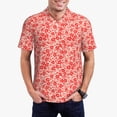 thumbnail image 1 of Balery Red Pretty Flowers Camisa Polo de Hombre con Estampado, de Manga Corta y Tejido Medio, Camisa Tipo Golf Polo-Small, 1 of 6