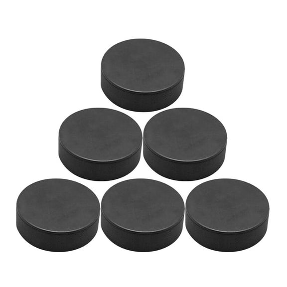 OUNONA 6-Pack PU Foam Ice Hockey Pucks for Training, Racing, Competition, and General Hockey Practice Supplies