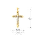 thumbnail image 3 of 14K Yellow Gold Crucifix Charm Pendant with 2mm Flat Open Wheat Chain Necklace - 16", 3 of 4