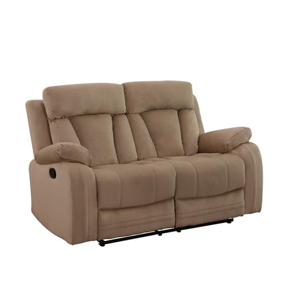 Titan Furnishings Transitional Microfiber Fabric Loveseat in Beige