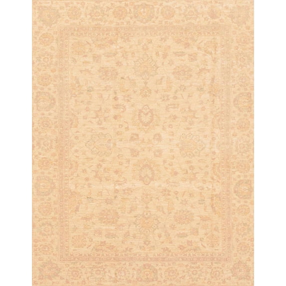 Ahgly Company Machine Washable Indoor Rectangle Abstract Yellow Area Rugs, 6' x 9'