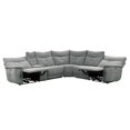 thumbnail image 4 of Lexicon Tesoro 6-Piece 3 Recliner Wood & Fabric Power Sectional Set in Dark Gray, 4 of 10