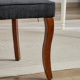 thumbnail image 5 of Black Waterproof Stain-Resistant Tech Velvet Dining Chair Set of 6 with Curved Solid Wood Legs, 5 of 16