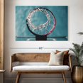thumbnail image 3 of Elephant Stock Basketball Hoop Wall Art - Horizontal Canvas Wall Art - Living Room Wall Decor - Photography Sports Canvas - Blue And Teal Decor - 51" x 34", 3 of 8