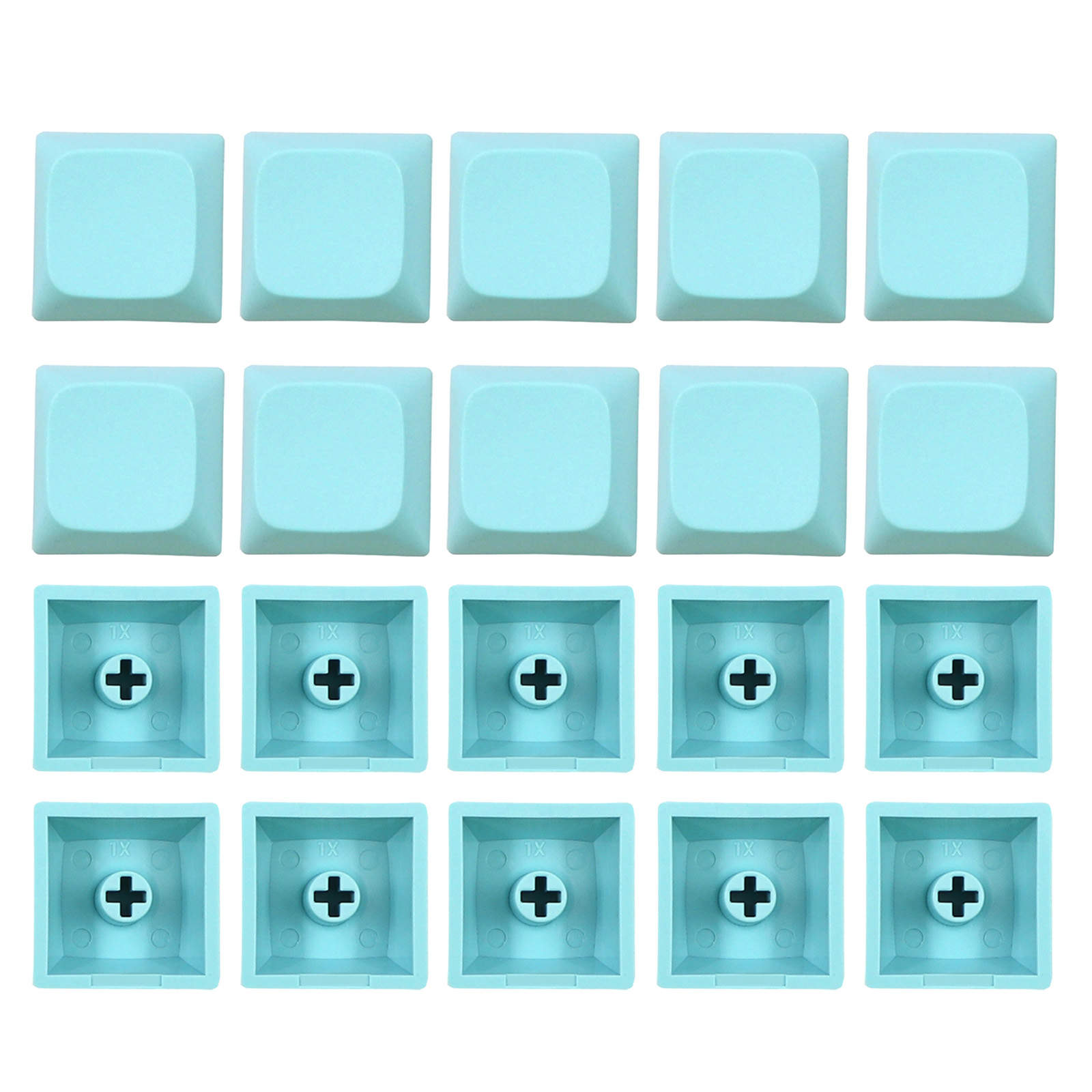 Set Da 20 Keycaps PBT 1U Profilo DA – Bianco Trasparente E Nero, Per Tastiere Meccaniche MX