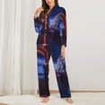 thumbnail image 2 of Pofeuu Futuristic Bar Space View Print Womens Pajamas Set Long Sleeve Sleepwear Button Down Nightwear Soft Pj Lounge Sets Button Down Pajamas Women-X-Large, 2 of 7