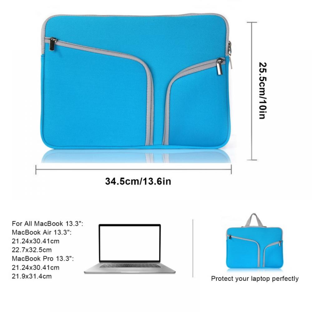 Laptop Sleeve 13 inch Sleeve Case - Sleeve Cover with Pocket for MacBook Pro 13 inch Sleeve and MacBook Air 13.3”, Laptop Bag 13 inch Display Size - Blue - image 3 of 5