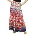thumbnail image 3 of Bimba Women's Multicolour Floral Printed Cotton Elastic Waist Long Skirt-S, 3 of 4