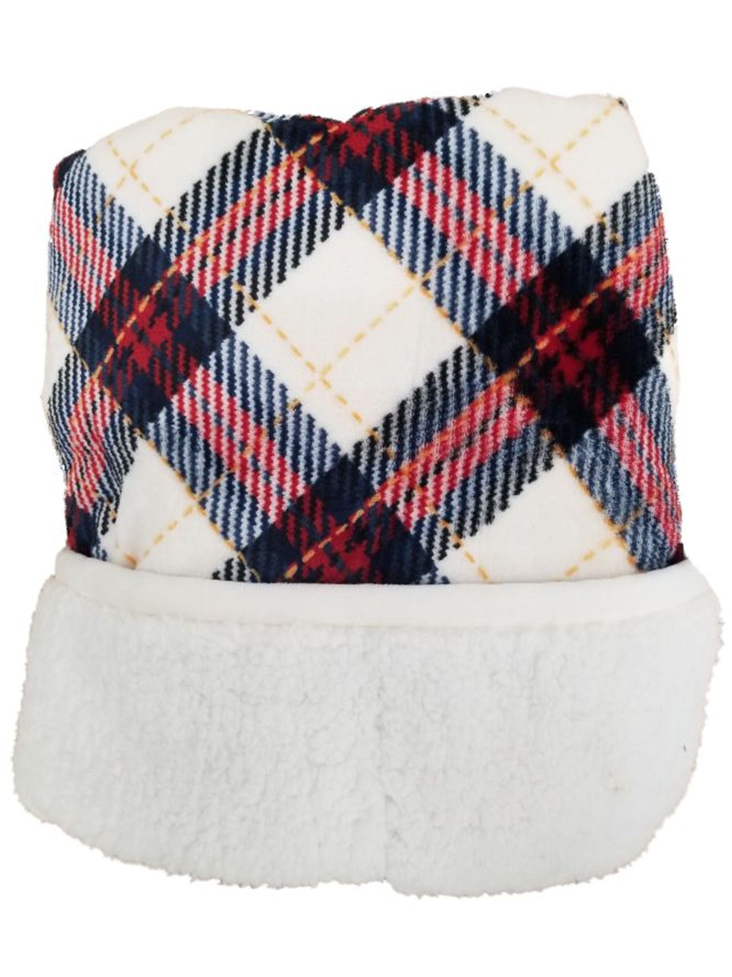 Cuddle Duds Classic Farmhouse Plaid Sherpa Fleece Micro Plush Throw