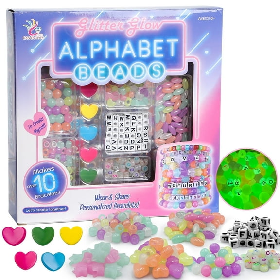 Bracelets Making Kit Toys for Girls 8-11 Years,Glow in Night Charm Beads for Jewelry Making Girls Gifts