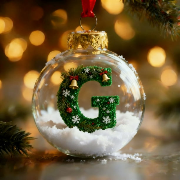 Adornos navideños, adornos navideños, regalos navideños, colgante de bola con letra navideña, bola decorativa