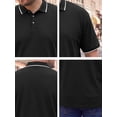 thumbnail image 7 of DARING DIVA Men's Big & Tall Shirts Casual Short Sleeve Color Block Polo Shirt XL Black, 7 of 7