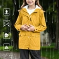 thumbnail image 2 of lnmuld Kids Jacket Girls All Weather Lined Raincoat Windbreaker Hooded Jacket for Outdoor Hiking Camping Winter Warm Thermal Windproof Softshell Coat Solid Color Size:11-12 Years, 2 of 8