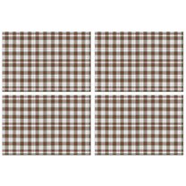 Green and Red Christmas Plaid Pattern Summer Placemats Table Placemats Set Of 4-Linen Kitchen Washable Placemats Table Mats 11.8"x17.7" Non-Slip Heat Resistant