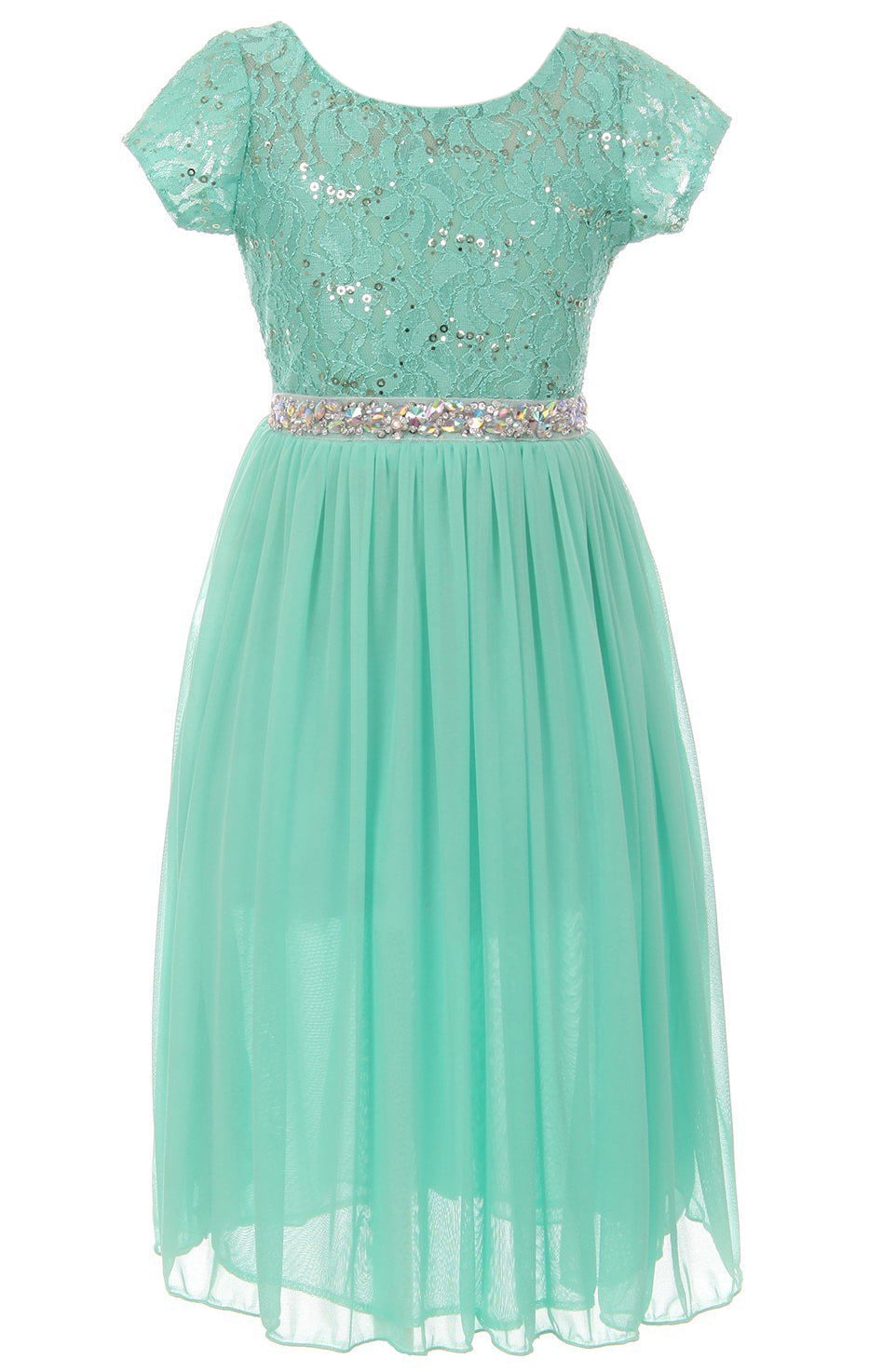 Blunight Collection Big Girl Sparkle Sequin Lace Chiffon Junior