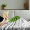 thumbnail image 3 of Green Soft Flannel Fleece Throw Blanket, Heart with Fresh Leafage Foliage Health Growth Ecology Environment Theme, Cozy Plush for Indoor and Outdoor Use, 60" x 80", Fern Green White, by Ambesonne, 3 of 5
