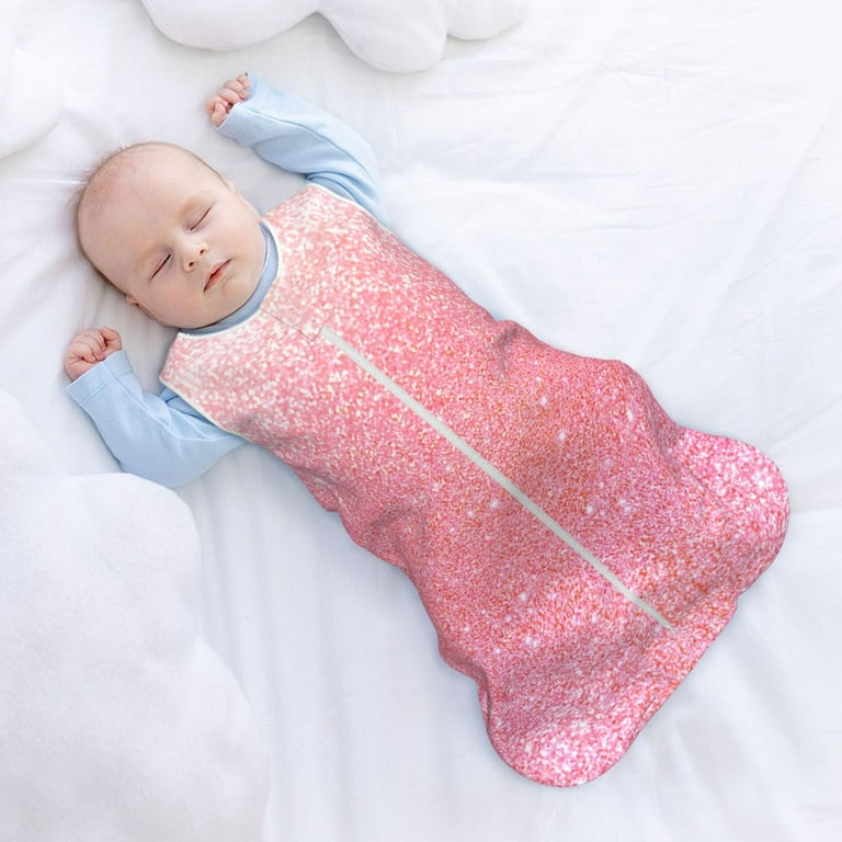 Haiem Sparkly Pink Glitter Printed Baby Sleep Sack 0-6 Months
