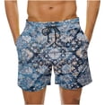 thumbnail image 1 of Puntoco Pantalones Cortos De Playa Para Hombre Con Bolsillo Con Cordón Y Estampado, Color Naranja Xxxl, 1 of 4