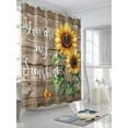 thumbnail image 3 of Sunflower Shower Curtain, You Are My Sun Shine Vintage Brown Wood Board Waterproof Shower Curtain Set with 12 Hooks Lightweight Washable Fabric Shower Curtains for Bathroom 72x78 Inches, 3 of 6