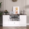 thumbnail image 6 of 63 in Farmhouse TV Stand for TVs up to 70 Inch, Modern Entertainment Center with Storage Drawer and Open Shelves, Shaker Door TV Console Media Cabinet for Living Room, Bedroom, White, 6 of 9