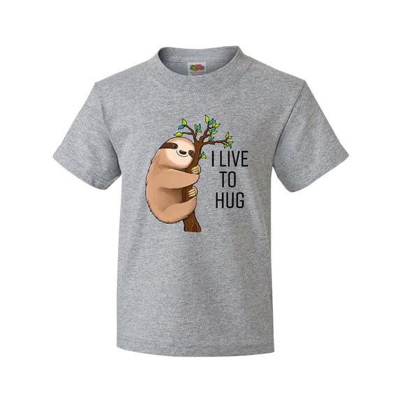 Inktastic I Live to Hug- Cute Sloth on a Branch Youth T-Shirt