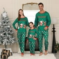 thumbnail image 3 of ZEFORTEX Christmas theme matching long-sleeved pajama set for men and women in green, 3 of 7