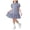 Blue, variant on Zpanxa Girls Summer Dress Girl's Preppy College Dress Solid Lapel Sleeveless Round Neck Casual Dresses White 9 Years