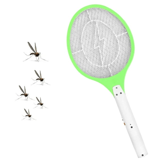 1 Pack Bug Zapper Electric Fly Swatter Mosquito Racket - Indoor Outdoor with 3-Layer Safety Mesh With USB Rechargeable Base,