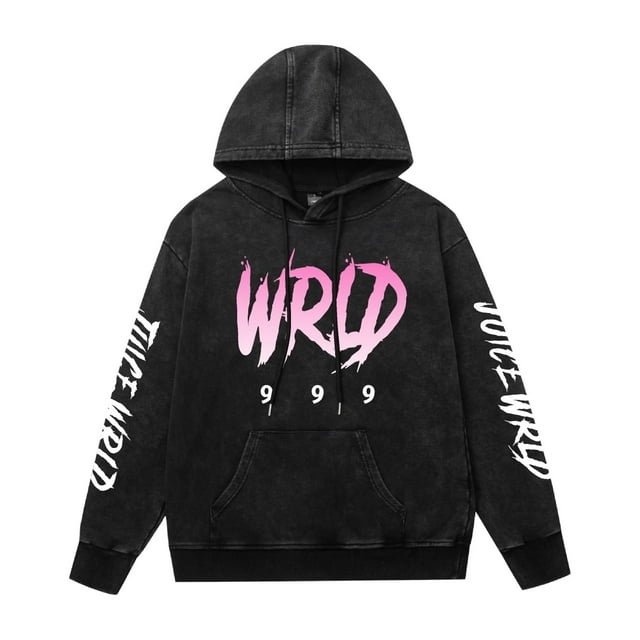 Chandail à Capuche Juice Wrld Lavé vintage hip hop Mode de Rue Chandail Décontracté, TP, Noir11