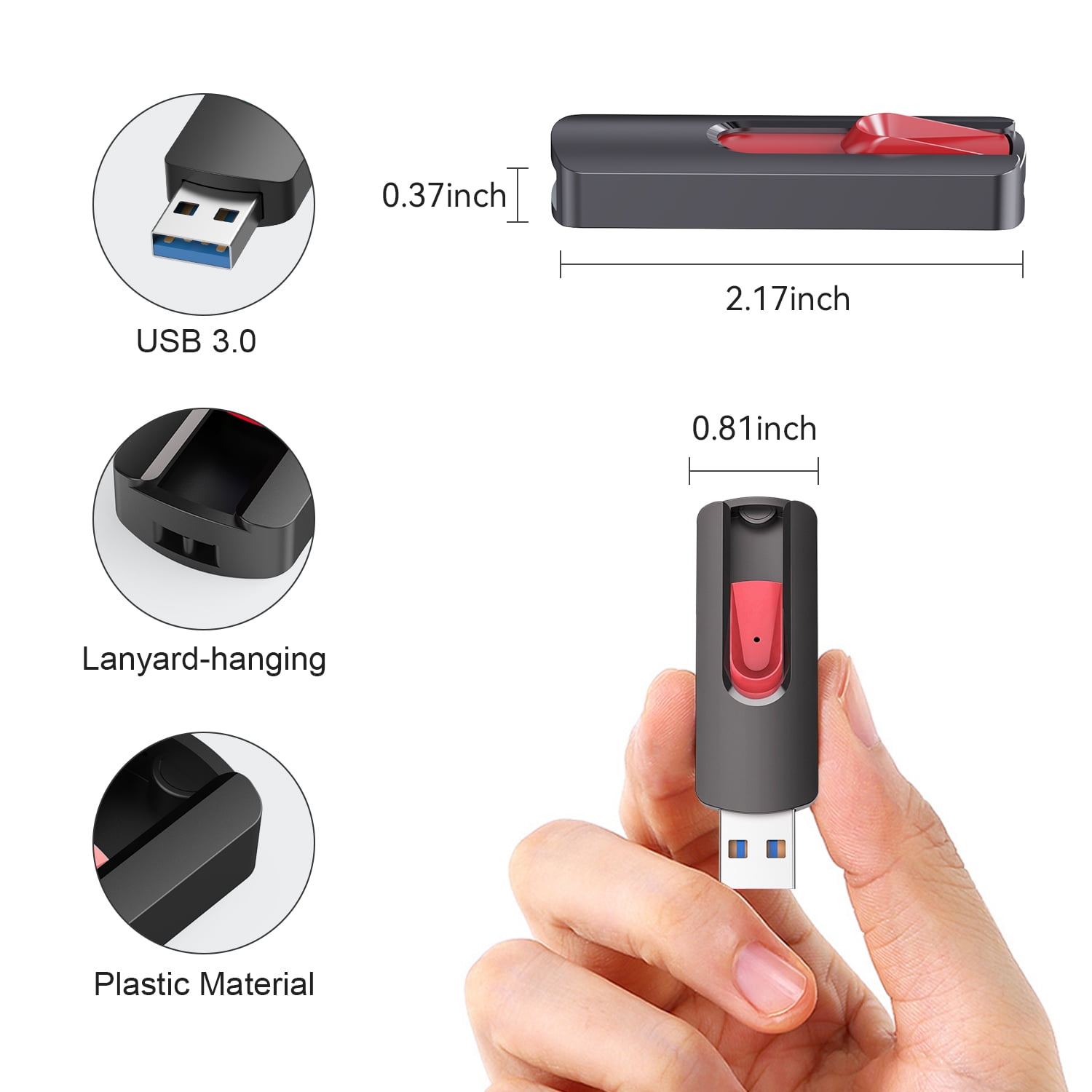 Kootion 32GB USB 3.0 Flash Drive, Memory Stick for Laptop Backup, Multicolor, 5 Pack, 5 Total Count